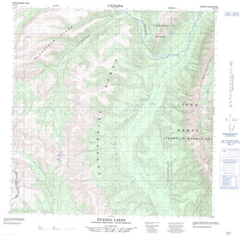 Etanda Lakes Topographic Paper Map 095C16 at 1:50,000 scale