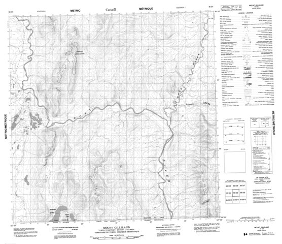 Mount Gilliland Topographic Paper Map 095D03 at 1:50,000 scale