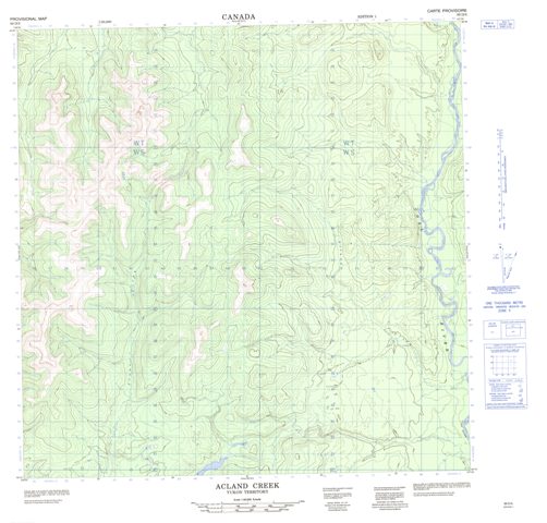 Acland Creek Topographic Paper Map 095D05 at 1:50,000 scale