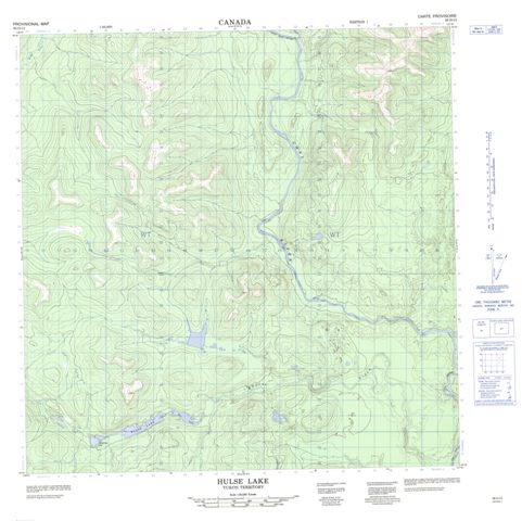 Hulse Lake Topographic Paper Map 095D12 at 1:50,000 scale