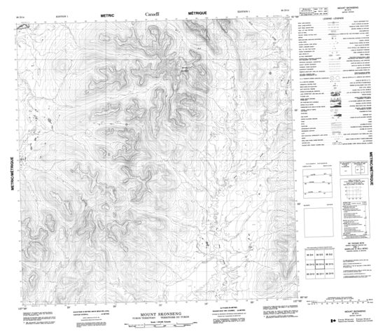 Mount Skonseng Topographic Paper Map 095D14 at 1:50,000 scale