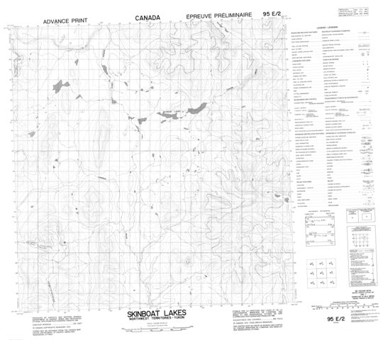 Skinboat Lakes Topographic Paper Map 095E02 at 1:50,000 scale