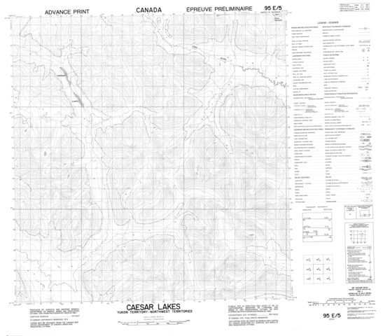 Caesar Lakes Topographic Paper Map 095E05 at 1:50,000 scale