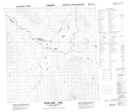 Seaplane Lake Topographic Paper Map 095E07 at 1:50,000 scale