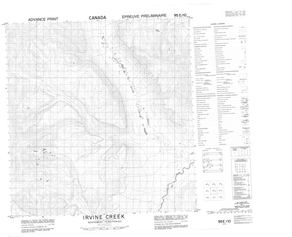 Irvine Creek Topographic Paper Map 095E10 at 1:50,000 scale
