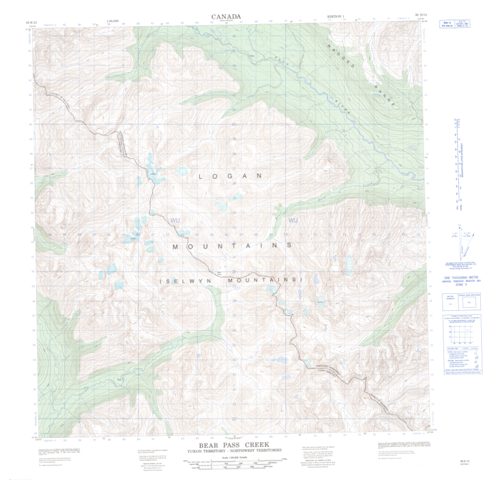 Bear Pass Creek Topographic Paper Map 095E12 at 1:50,000 scale