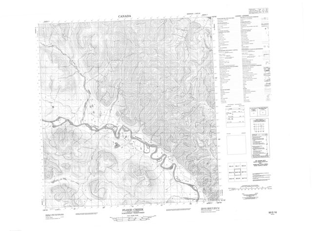 Flood Creek Topographic Paper Map 095E16 at 1:50,000 scale