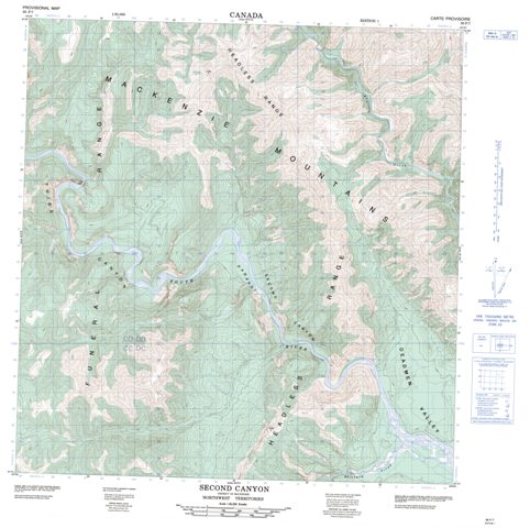 Second Canyon Topographic Paper Map 095F07 at 1:50,000 scale