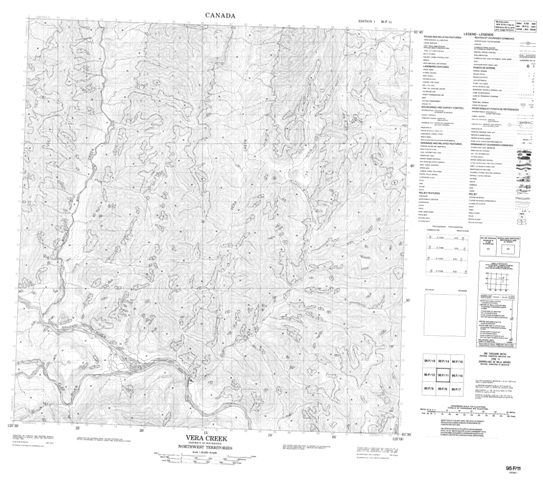 Vera Creek Topographic Paper Map 095F11 at 1:50,000 scale