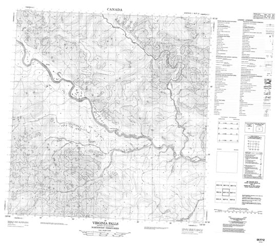 Virginia Falls Topographic Paper Map 095F12 at 1:50,000 scale