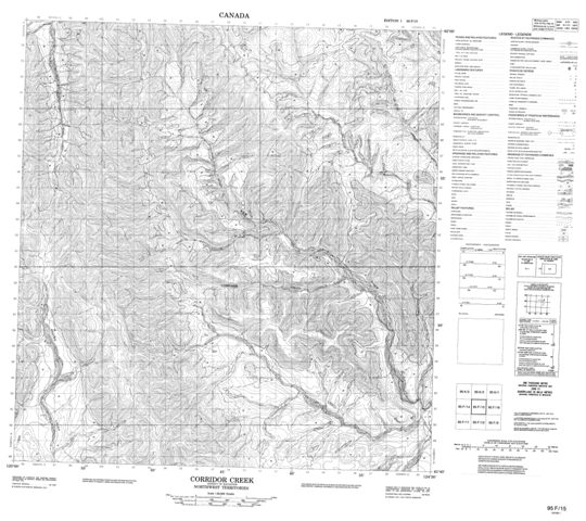 Corridor Creek Topographic Paper Map 095F15 at 1:50,000 scale