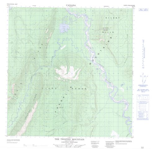 The Twisted Mountain Topographic Paper Map 095G04 at 1:50,000 scale