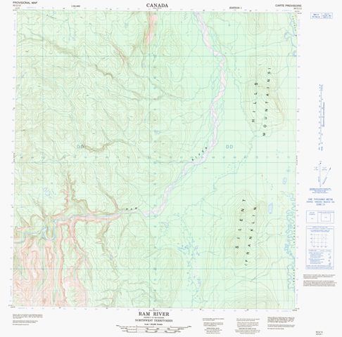 Ram River Topographic Paper Map 095G13 at 1:50,000 scale