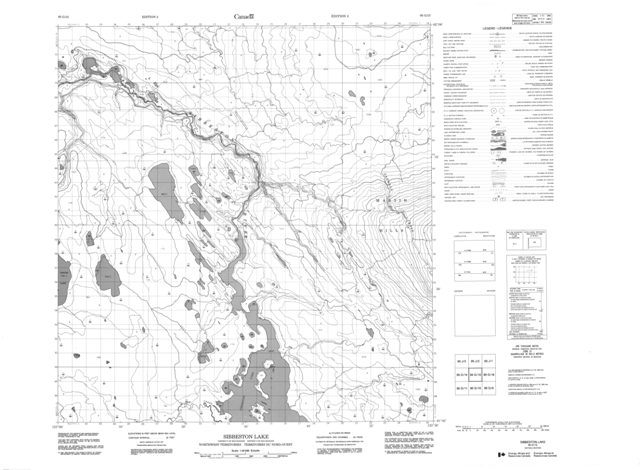 Sibbeston Lake Topographic Paper Map 095G15 at 1:50,000 scale