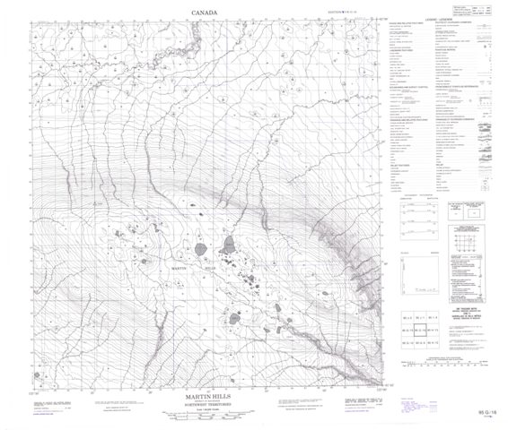 Martin Hills Topographic Paper Map 095G16 at 1:50,000 scale