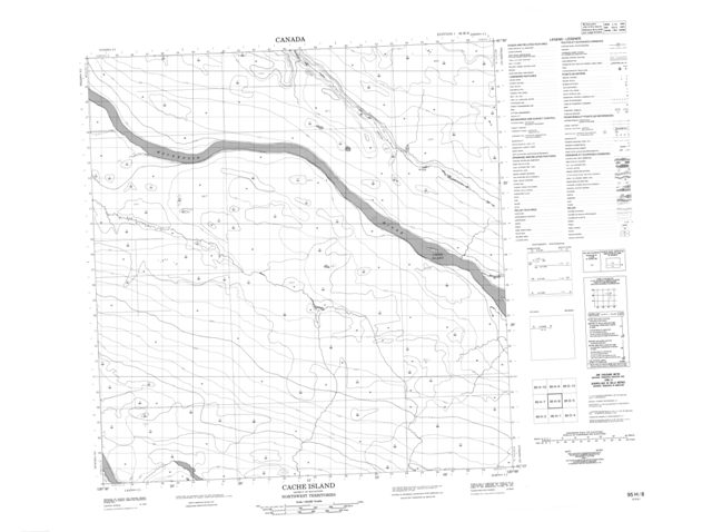 Cache Island Topographic Paper Map 095H08 at 1:50,000 scale
