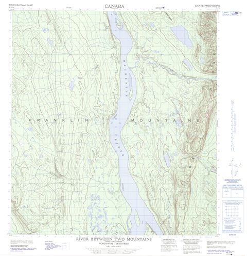 River Between Two Mountains Topographic Paper Map 095J14 at 1:50,000 scale