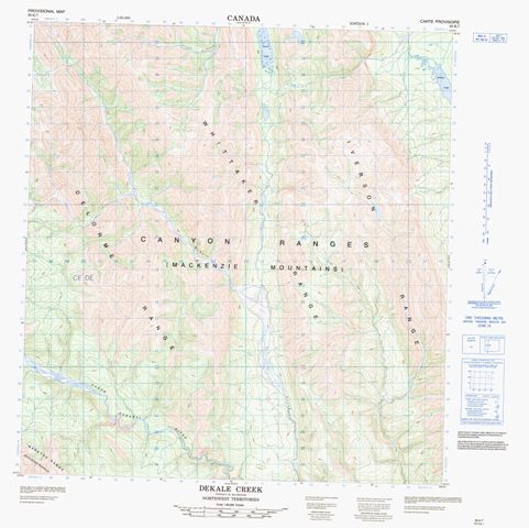 Dekale Creek Topographic Paper Map 095K07 at 1:50,000 scale