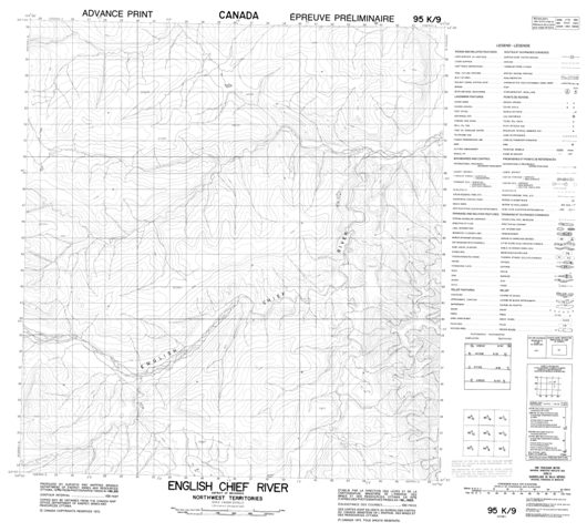 English Chief River Topographic Paper Map 095K09 at 1:50,000 scale