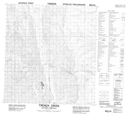 Trench Creek Topographic Paper Map 095K10 at 1:50,000 scale