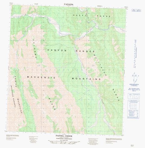 Pastel Creek Topographic Paper Map 095K14 at 1:50,000 scale