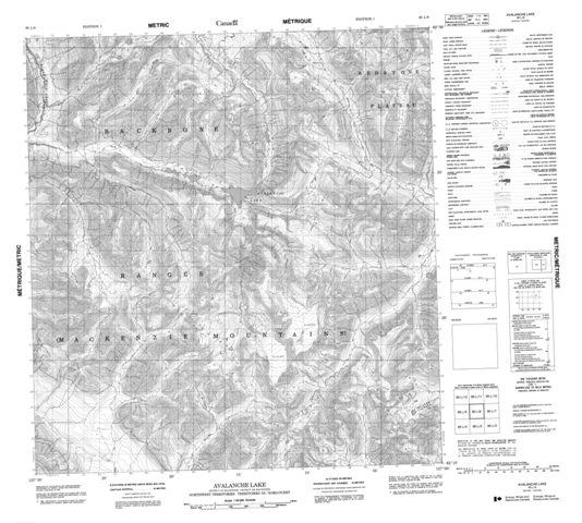 Avalanche Lake Topographic Paper Map 095L06 at 1:50,000 scale