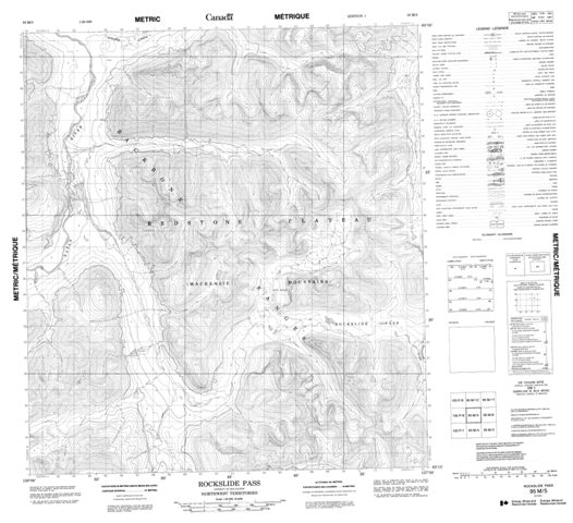Rockslide Pass Topographic Paper Map 095M05 at 1:50,000 scale