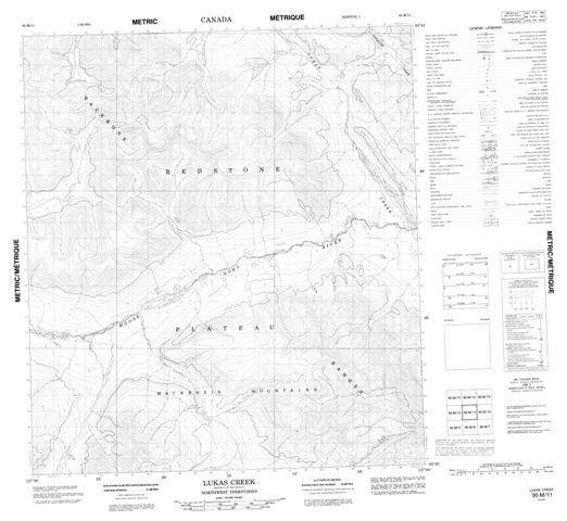 Lukas Creek Topographic Paper Map 095M11 at 1:50,000 scale