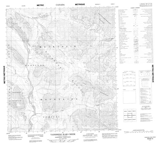 Vanishing Ram Creek Topographic Paper Map 095M13 at 1:50,000 scale