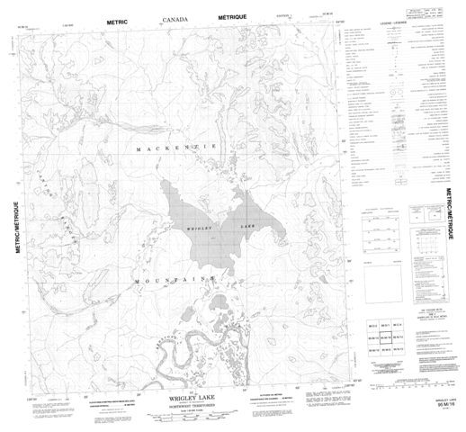 Wrigley Lake Topographic Paper Map 095M16 at 1:50,000 scale