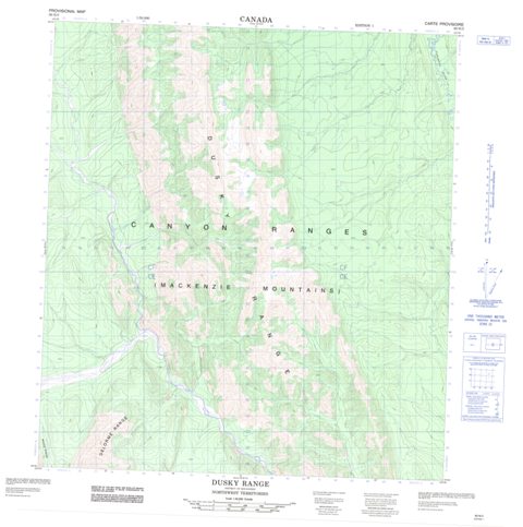 Dusky Range Topographic Paper Map 095N03 at 1:50,000 scale