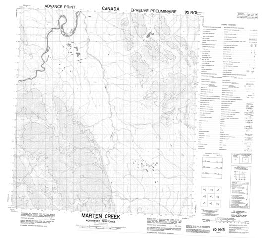 Marten Creek Topographic Paper Map 095N05 at 1:50,000 scale