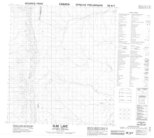 Slim Lake Topographic Paper Map 095N07 at 1:50,000 scale