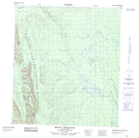 Mount Dahadinni Topographic Paper Map 095N10 at 1:50,000 scale