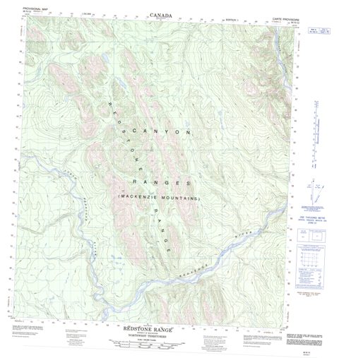 Redstone Range Topographic Paper Map 095N12 at 1:50,000 scale