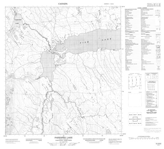 Paeenfee Lake Topographic Paper Map 095O02 at 1:50,000 scale