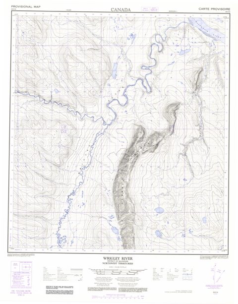 Wrigley River Topographic Paper Map 095O04 at 1:50,000 scale