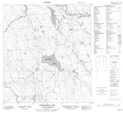 Nothaykay Lake Topographic Paper Map 095O10 at 1:50,000 scale