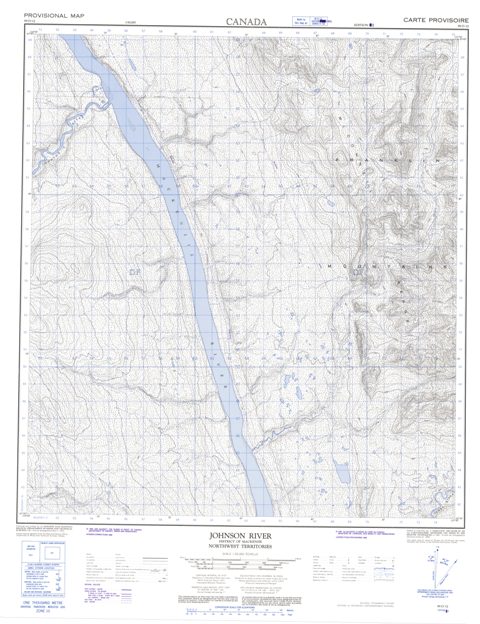 Johnson River Topographic Paper Map 095O12 at 1:50,000 scale