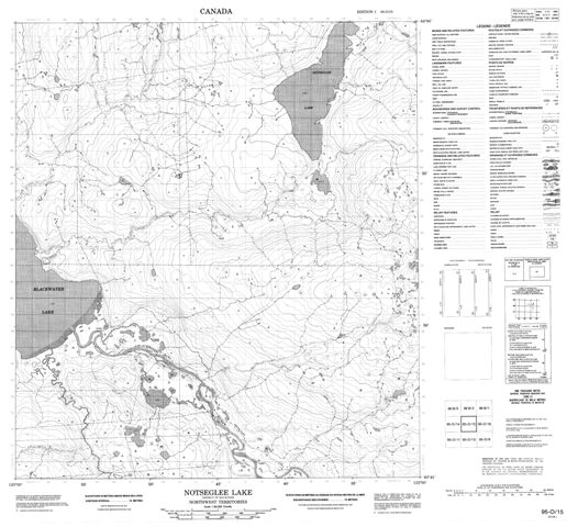 Notseglee Lake Topographic Paper Map 095O15 at 1:50,000 scale