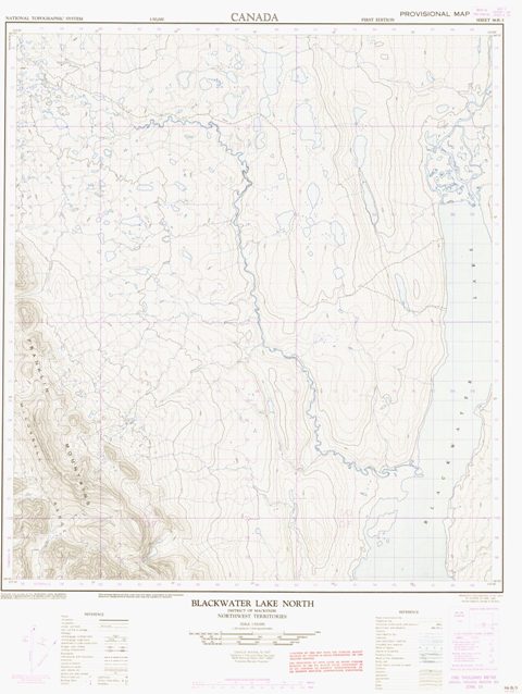 Blackwater Lake North Topographic Paper Map 096B03 at 1:50,000 scale