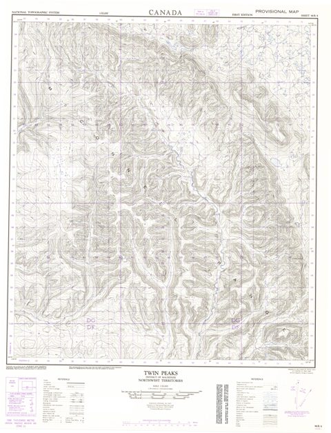 Twin Peaks Topographic Paper Map 096B04 at 1:50,000 scale
