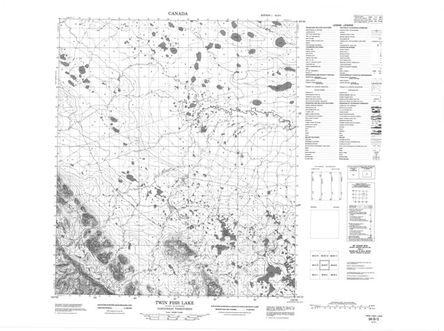Twin Fish Lake Topographic Paper Map 096B05 at 1:50,000 scale