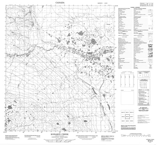 Kodakin Creek Topographic Paper Map 096B06 at 1:50,000 scale