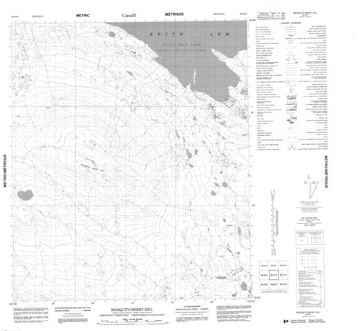 Mosquito Berry Hill Topographic Paper Map 096B16 at 1:50,000 scale