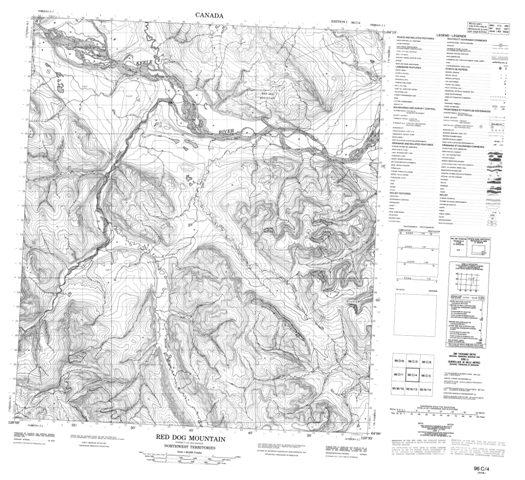 Red Dog Mountain Topographic Paper Map 096C04 at 1:50,000 scale