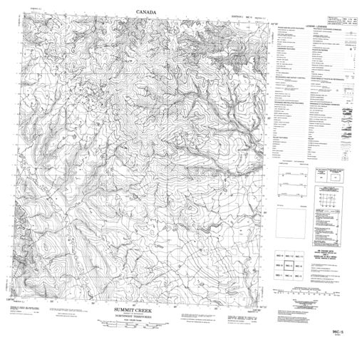Summit Creek Topographic Paper Map 096C05 at 1:50,000 scale