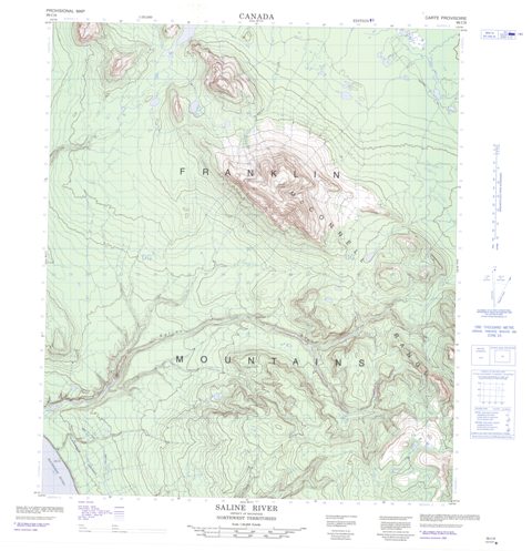Saline River Topographic Paper Map 096C08 at 1:50,000 scale