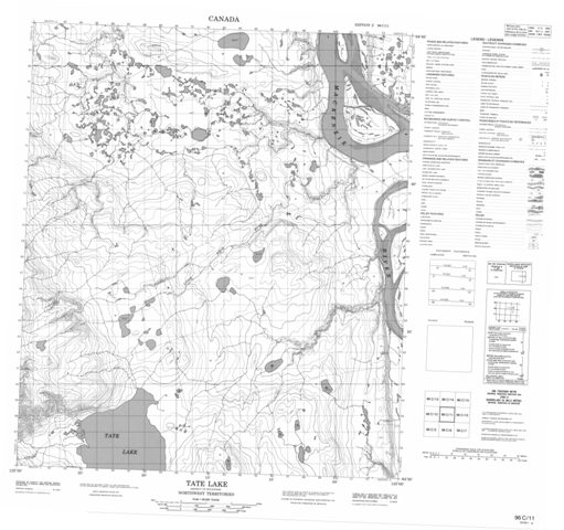 Tate Lake Topographic Paper Map 096C11 at 1:50,000 scale