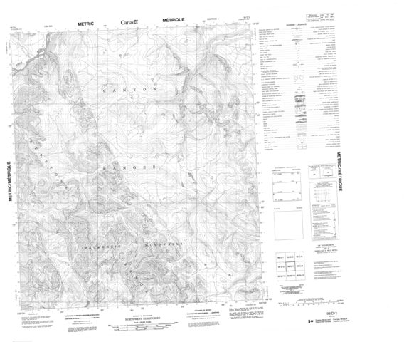 No Title Topographic Paper Map 096D01 at 1:50,000 scale